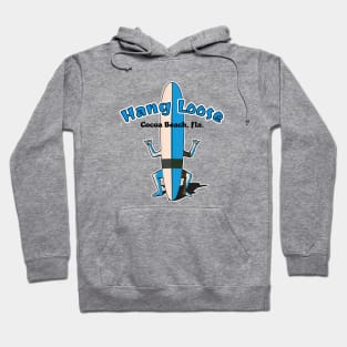 Cocoa Beach Florida Hang Loose Surfboard Shaka Man Hoodie